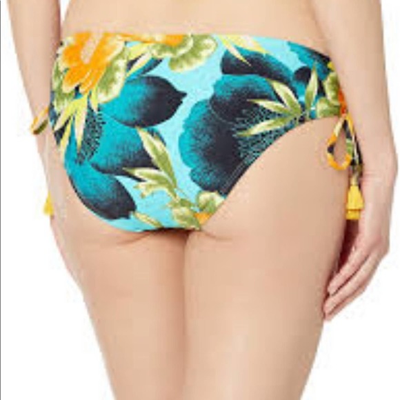 Lucky Brand Women's Multi Tropical Sunrise Tie Side Bikini Swim Bottoms sz XS - Picture 4 of 4